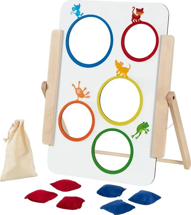 Spiel Zielwurfspiel für Klein und Groß, beidseitig bespielbar, Familienspiel, zwei Schwierigkeitsstufen