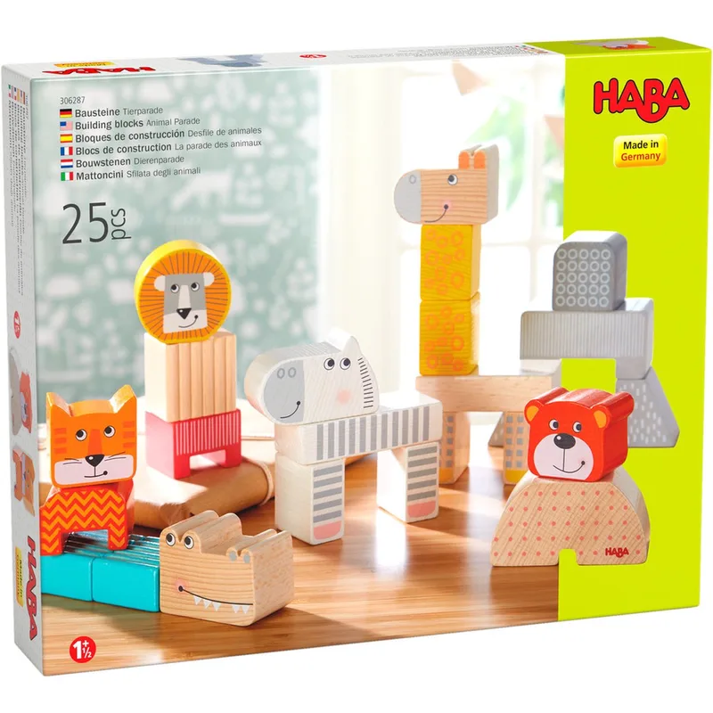 Bouwstenen Dierenparade van HABA in Kleurrijk – productfoto