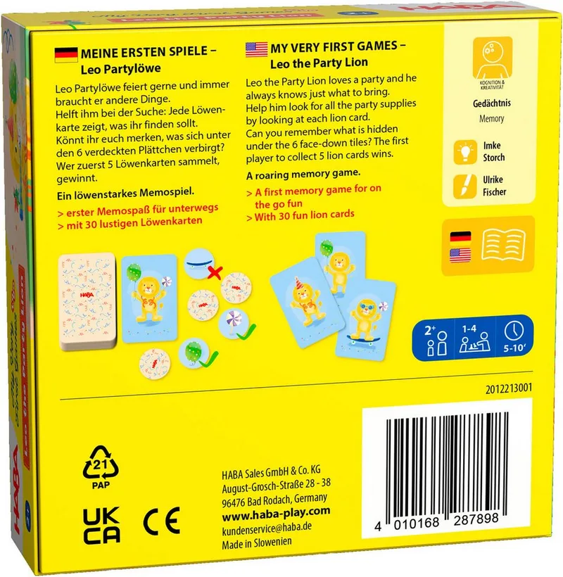 educatief spel Leo de Feestleeuw - kleurrijk kinderspel karton. van HABA – productfoto 2 van 5