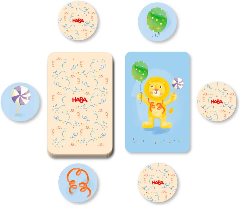 educatief spel Leo de Feestleeuw - kleurrijk kinderspel karton. van HABA – productfoto 3 van 5