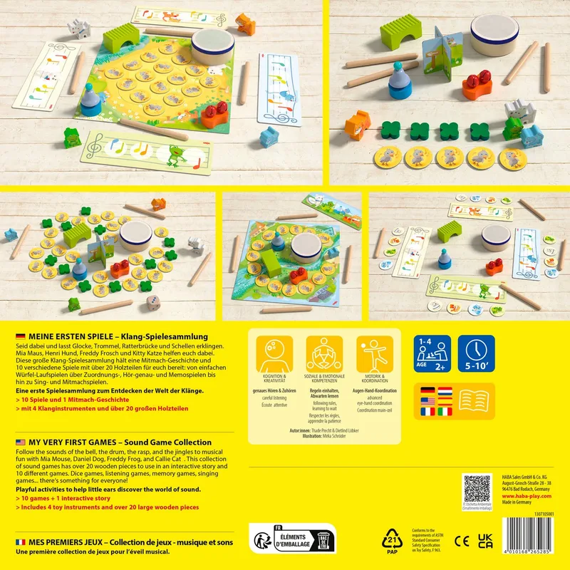 !!! Spiel - Meine ersten Spiele - Klang-Spielesammlung (DE = F 1307105003 - NL 1307105005) (DE/E/F/NL/IT/ES). från HABA i Flerfärgad – produktbild 2 av 5