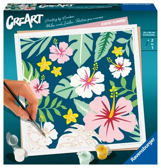 Puzzle Peinture au Numéro - CréArt - Exotic Flowers von Ravensburger – Produktfoto 2 von 2
