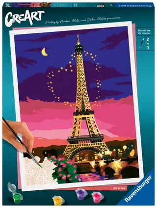 Puzzle Peinture au Numéro - CréArt - Paris City of Love fra Ravensburger – produktbillede 2 af 2