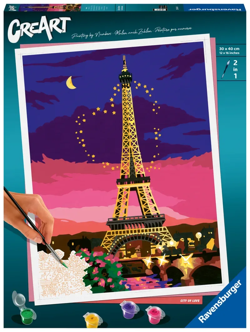 Puzzle Peinture au Numéro - CréArt - Paris City of Love fra Ravensburger – produktbillede 2 af 2
