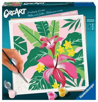 Puzzle Peinture au Numéro - CréArt - Tropical Plants von Ravensburger – Produktfoto 2 von 2