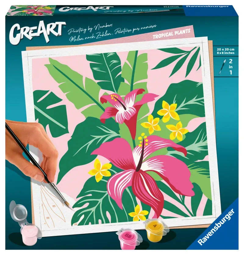 Puzzle Peinture au Numéro - CréArt - Tropical Plants von Ravensburger – Produktfoto 2 von 2