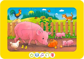Puzzle tiptoi® 3 erste Puzzles: Bauernhoftiere, 18 Puzzleteile, Made in Europe by Ravensburger in Multicolour – product photo 2 of 4