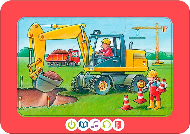 Puzzle tiptoi® 3 erste Puzzles: Fahrzeuge, 12 Puzzleteile, Made in Europe van Ravensburger in Meerkleurig – productfoto 3 van 4