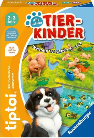 Puzzle tiptoi® Alle meine Tierkinder, Puzzleteile, Made in Europe fra Ravensburger i Flerfarvet – produktbillede 3 af 4