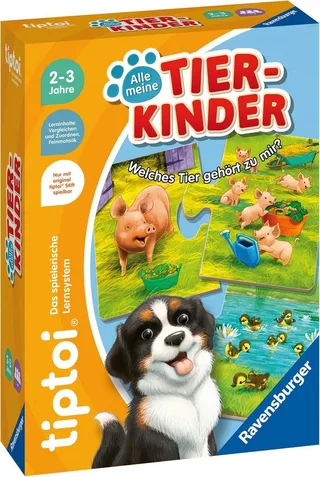Puzzle tiptoi® Alle meine Tierkinder, Puzzleteile, Made in Europe fra Ravensburger i Flerfarvet – produktbillede 2 af 4