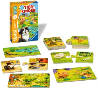 Puzzle tiptoi® Alle meine Tierkinder, Puzzleteile, Made in Europe fra Ravensburger i Flerfarvet – produktbillede 1 af 4
