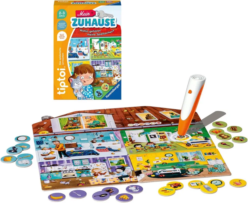 Puzzle tiptoi® Mein Zuhause, Puzzleteile, Made in Europe van Ravensburger in Meerkleurig – productfoto 2 van 3