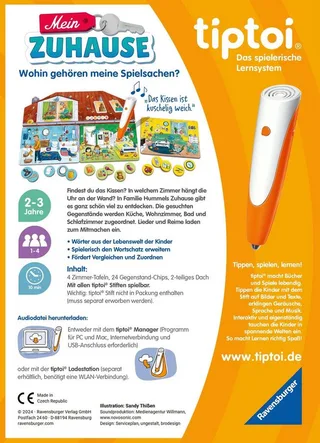 Puzzle tiptoi® Mein Zuhause, Puzzleteile, Made in Europe van Ravensburger in Meerkleurig – productfoto 3 van 3