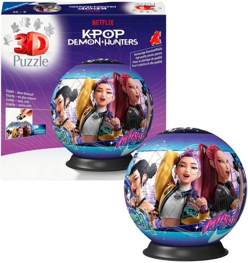 Puzzleball K-Pop Demon Hunters, 72 Puzzleteile, Made in Europe från Ravensburger i Flerfärgad – produktbild 4 av 5