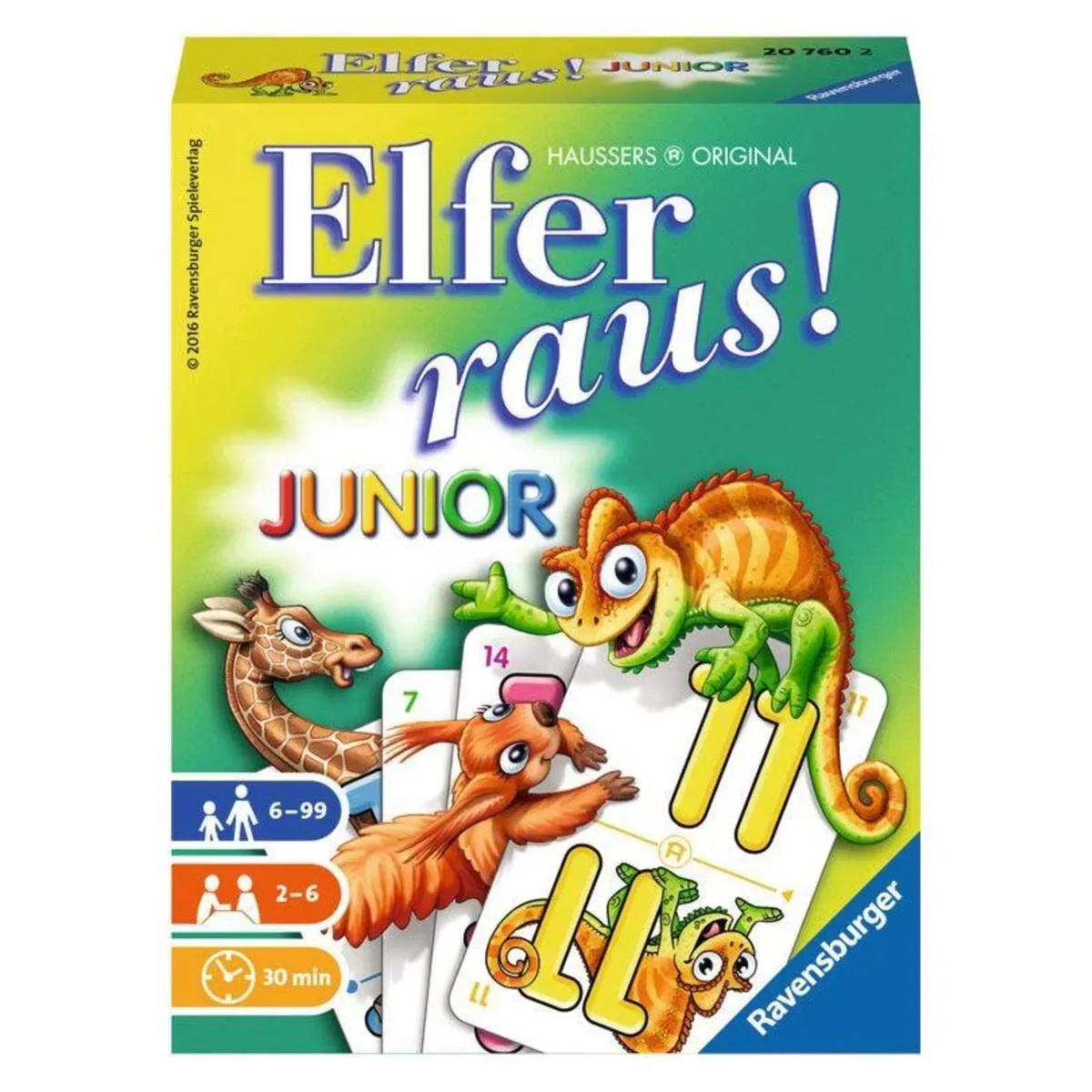 RAVENSBURGER 20760 Elfer raus! Junior van Ravensburger – productfoto