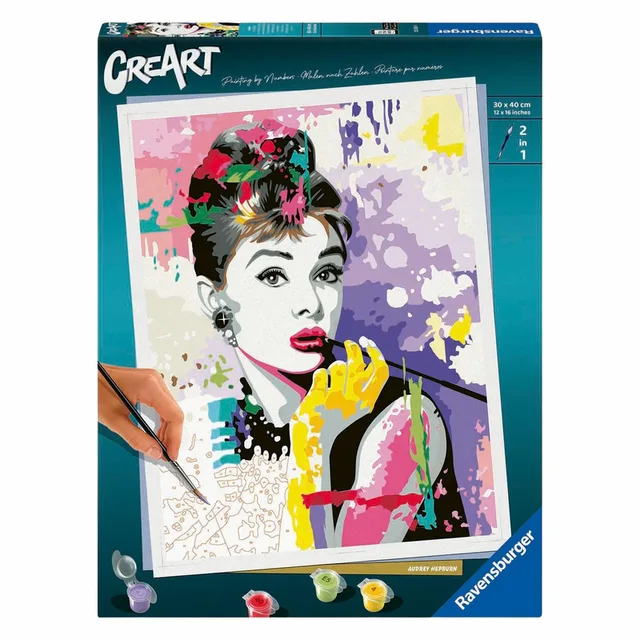 schilderen op nummer set - Audrey Hepburn canvas kunst.