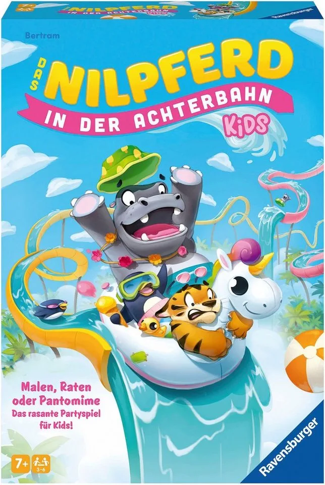 Spiel Das Nilpferd in der Achterbahn - Kids, Kinderspiel, Made in Europe van Ravensburger in Meerkleurig – productfoto 1 van 3