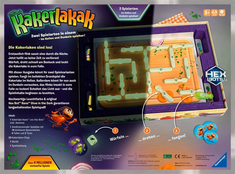 Spiel Kakerlakak - Glow in the Dark, Kinderspiel, Made in Europe från Ravensburger i Flerfärgad – produktbild 2 av 5