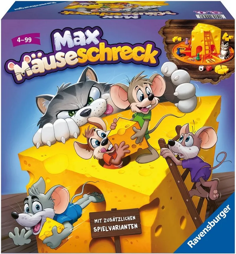 Spiel Max Mäuseschreck, Aktionsspiel, Made in Germany fra Ravensburger i Flerfarvet – produktbillede 1 af 4