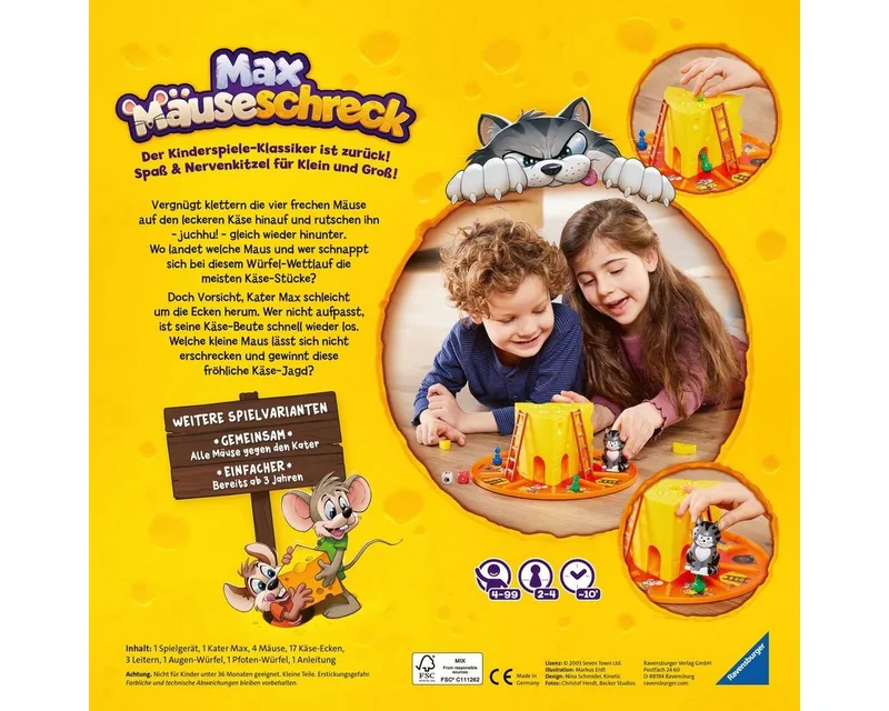 Spiel Max Mäuseschreck, Aktionsspiel, Made in Germany fra Ravensburger i Flerfarvet – produktbillede 3 af 4