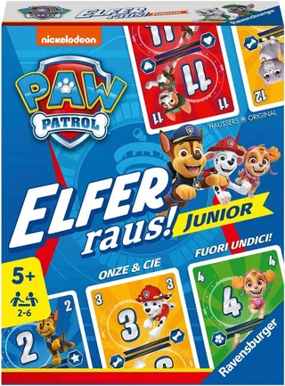Spiel PAW Patrol Elfer raus! Junior, Made in Europe van Ravensburger in Meerkleurig – productfoto 1 van 3
