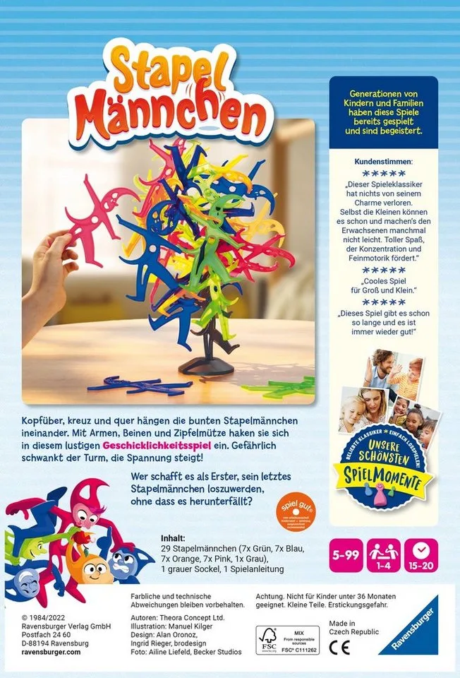 Spiel Stapelmännchen, Kinderspiel, Made in Europe van Ravensburger in Meerkleurig – productfoto 4 van 4