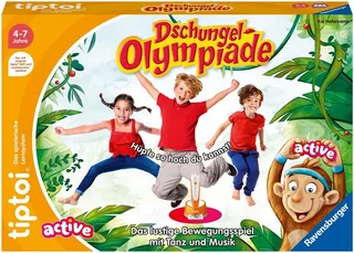 Spiel tiptoi® ACTIVE Dschungel-Olympiade, Bewegungsspiel, Made in Europe van Ravensburger in Meerkleurig – productfoto 2 van 4