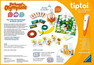 Spiel tiptoi® ACTIVE Dschungel-Olympiade, Bewegungsspiel, Made in Europe van Ravensburger in Meerkleurig – productfoto 4 van 4