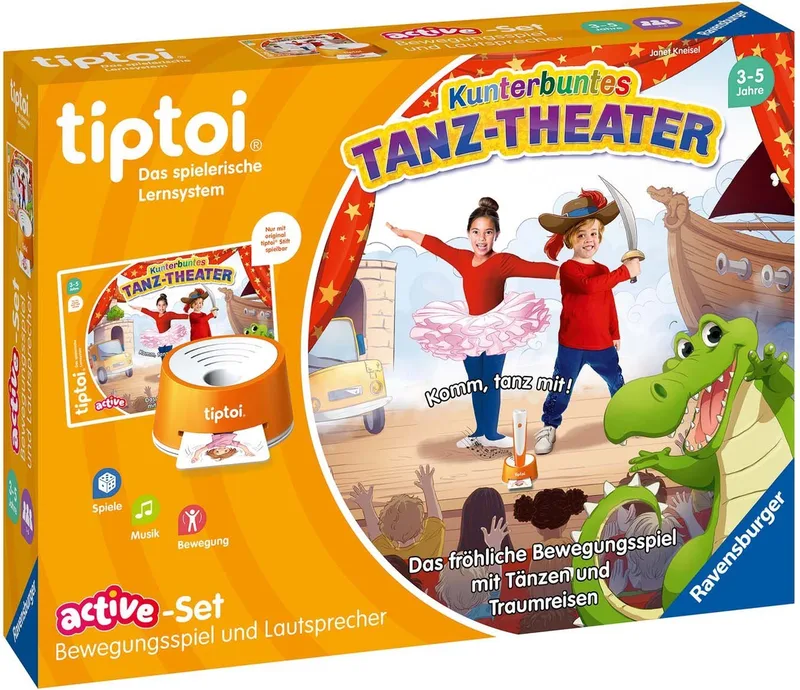 Spiel tiptoi® ACTIVE Set Kunterbuntes Tanz-Theater, Bewegungsspiel, mit tiptoi® Lautsprecher von Ravensburger in Mehrfarbig – Produktfoto 2 von 4