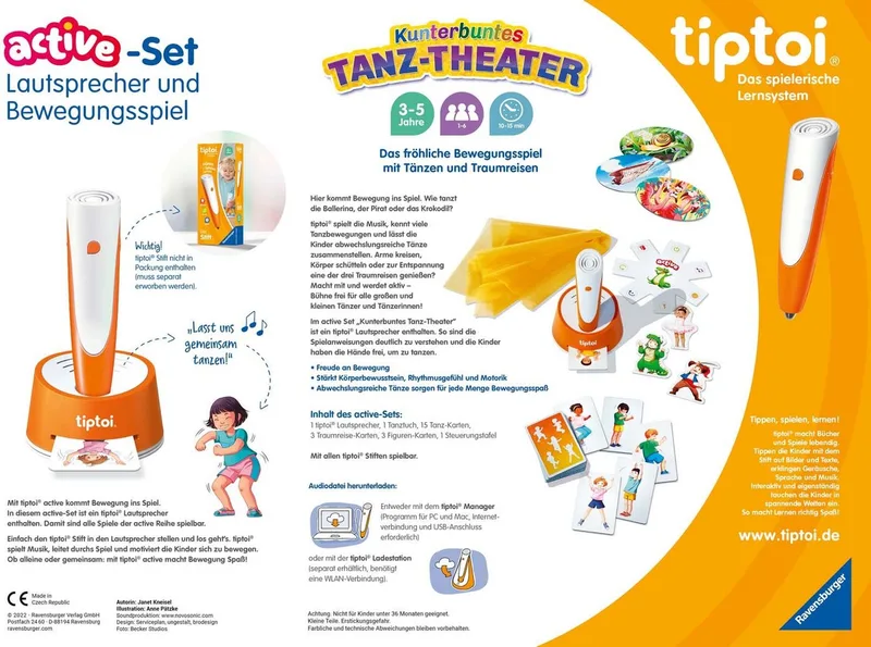 Spiel tiptoi® ACTIVE Set Kunterbuntes Tanz-Theater, Bewegungsspiel, mit tiptoi® Lautsprecher von Ravensburger in Mehrfarbig – Produktfoto 3 von 4