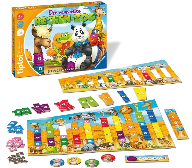 Spiel tiptoi® Der verrückte Rechen-Zoo, Made in Europe van Ravensburger in Meerkleurig – productfoto 1 van 3