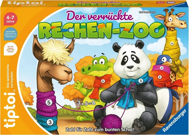 Spiel tiptoi® Der verrückte Rechen-Zoo, Made in Europe van Ravensburger in Meerkleurig – productfoto 3 van 3