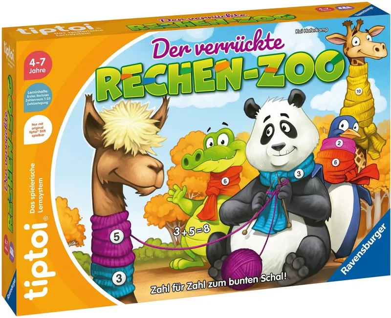 Spiel tiptoi® Der verrückte Rechen-Zoo, Made in Europe van Ravensburger in Meerkleurig – productfoto 2 van 3