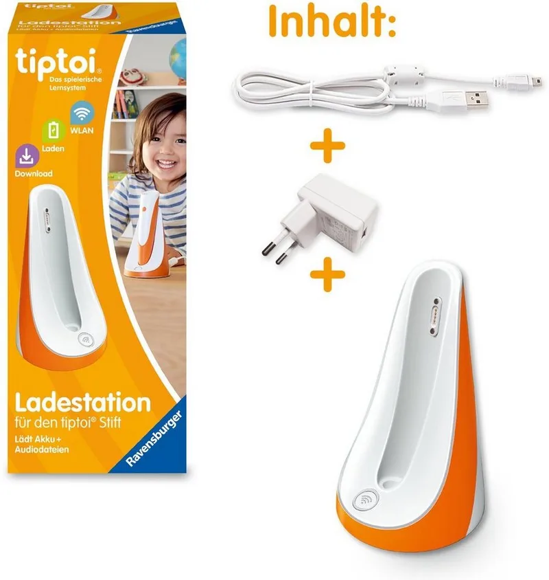 Spiel tiptoi® Ladestation für Stift, Made in Europe von Ravensburger in Orange, Weiß – Produktfoto 3 von 3