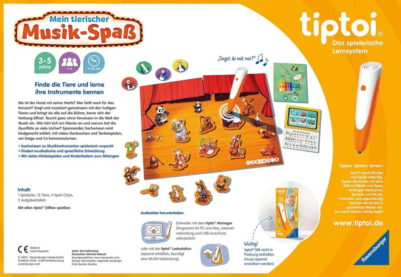 Spiel tiptoi® Mein tierischer Musik-Spaß, Kinderspiel, Made in Europe von Ravensburger in Mehrfarbig – Produktfoto 3 von 3