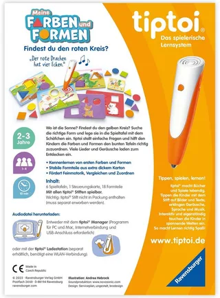 Spiel tiptoi® Meine Farben und Formen, Made in Europe von Ravensburger in Mehrfarbig – Produktfoto 2 von 5