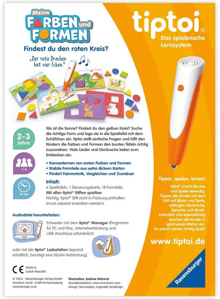 Spiel tiptoi® Meine Farben und Formen, Made in Europe von Ravensburger in Mehrfarbig – Produktfoto 2 von 5