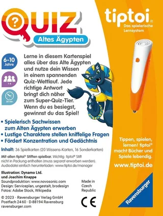 Spiel tiptoi® Quiz Altes Ägypten, Kinderspiel, Made in Europe by Ravensburger in Multicolour – product photo 3 of 3
