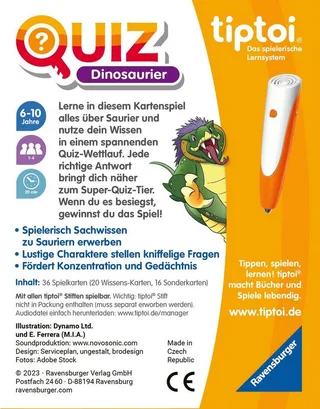 Spiel tiptoi® Quiz Dinosaurier, Kinderspiel, Made in Europe von Ravensburger in Mehrfarbig – Produktfoto 3 von 3