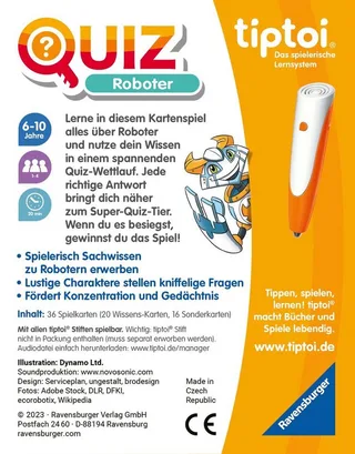 Spiel tiptoi® Quiz Roboter, Kinderspiel, Made in Europe von Ravensburger in Mehrfarbig – Produktfoto 3 von 3