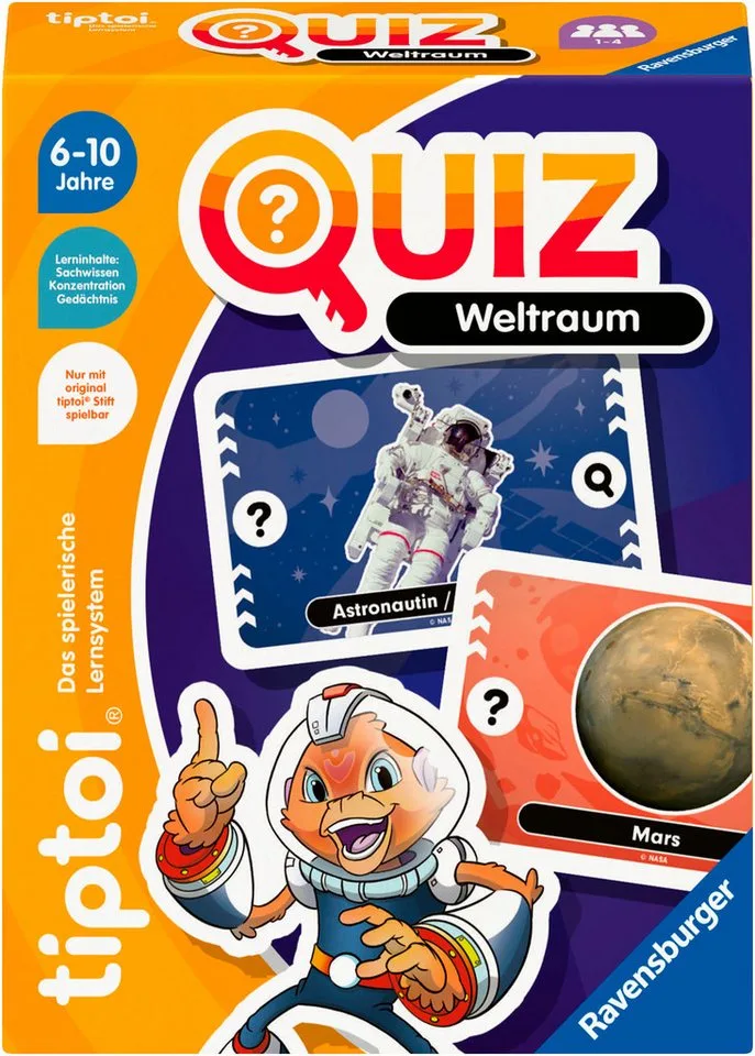 Spiel tiptoi® Quiz Weltraum, Reisespiel, Made in Europe von Ravensburger in Mehrfarbig – Produktfoto 1 von 3
