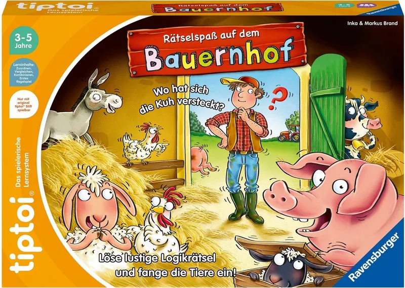 Spiel tiptoi® Rätselspaß auf dem Bauernhof, Made in Europe von Ravensburger in Mehrfarbig – Produktfoto 3 von 3