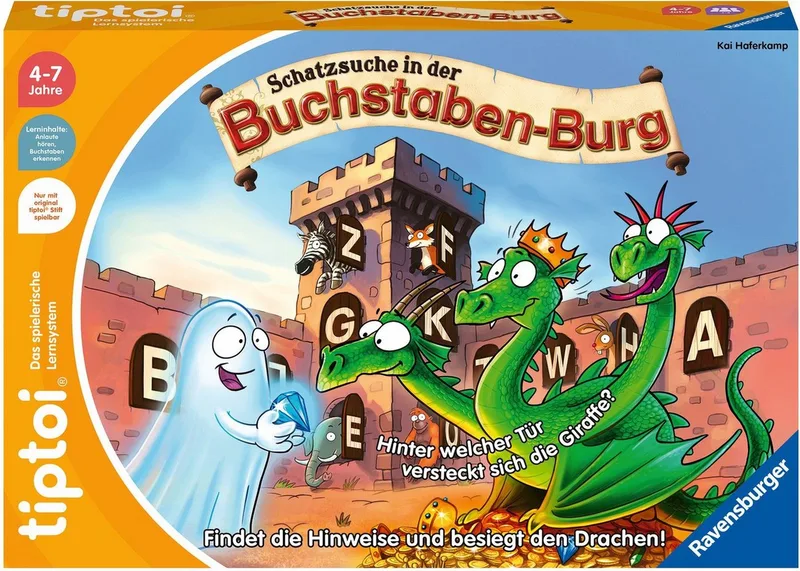Spiel tiptoi® Schatzsuche in der Buchstaben-Burg, Made in Europe von Ravensburger in Mehrfarbig – Produktfoto 3 von 4