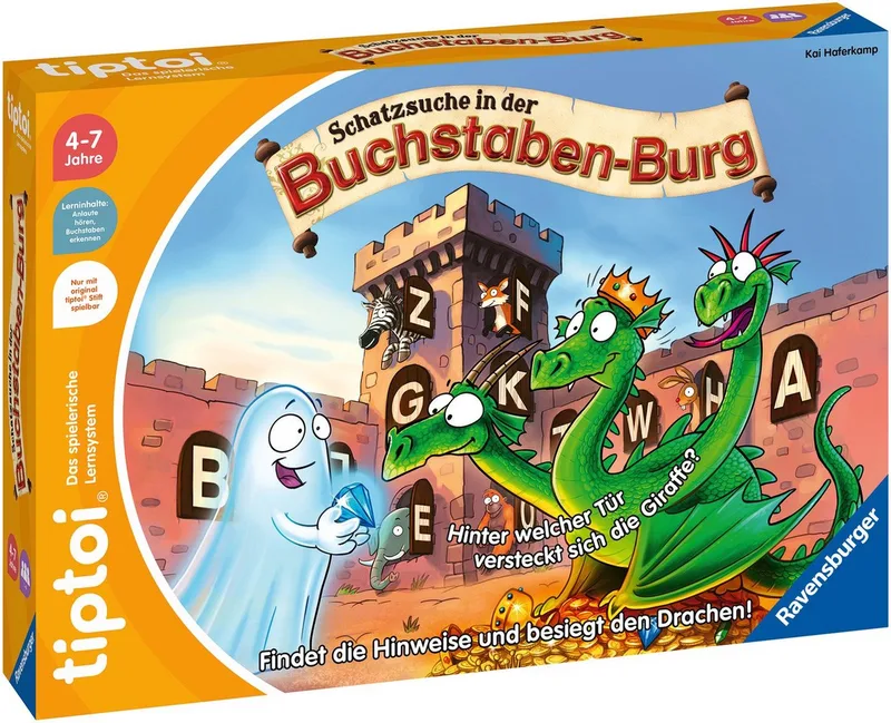 Spiel tiptoi® Schatzsuche in der Buchstaben-Burg, Made in Europe von Ravensburger in Mehrfarbig – Produktfoto 2 von 4
