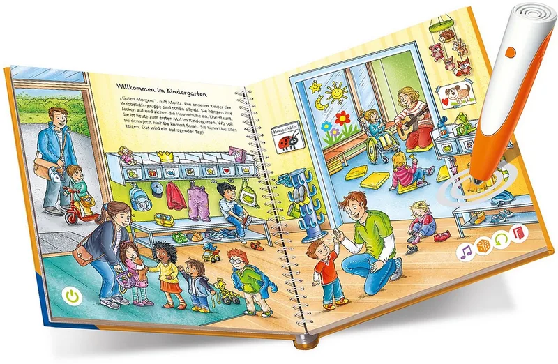 Spiel tiptoi® Starter-Set: Stift und Wörter-Bilderbuch Kindergarten, Made in Europe von Ravensburger in Mehrfarbig – Produktfoto 3 von 5