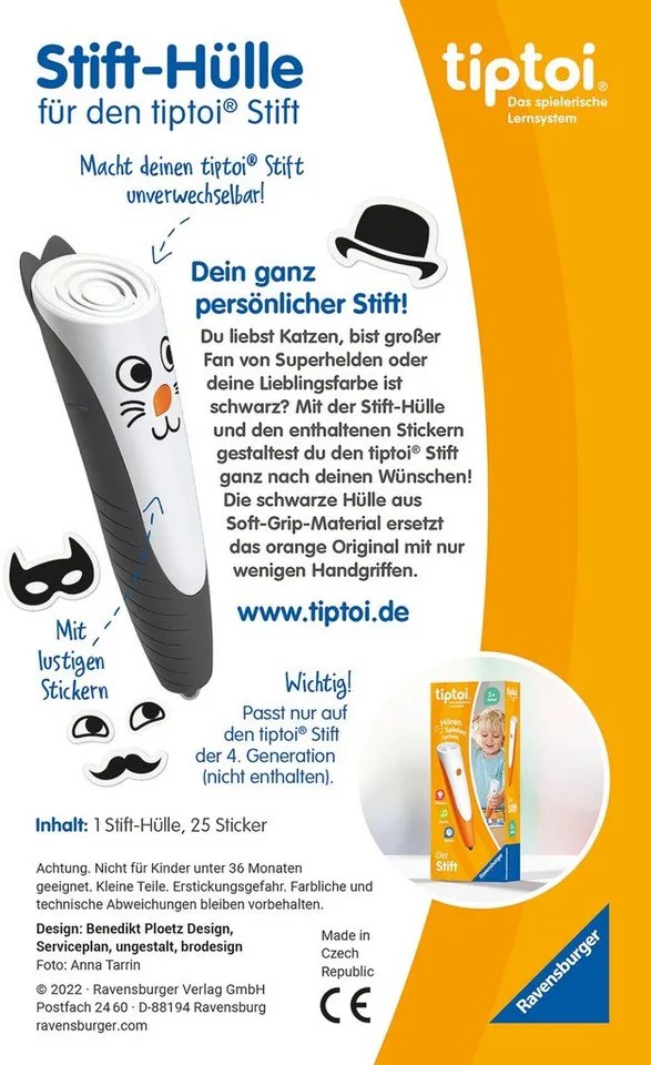Spiel tiptoi® Stift-Hülle zum Wechseln in Made in Europe von Ravensburger in Schwarz – Produktfoto 3 von 5
