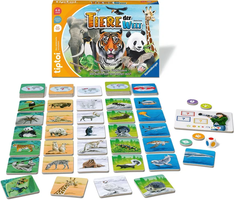 Spiel tiptoi® Tiere der Welt, Made in Europe de Ravensburger en Multicolore – photo du produit 2 sur 2