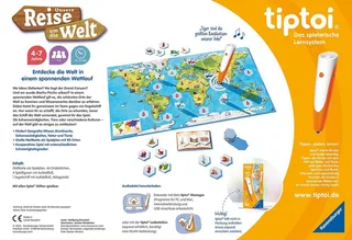 Spiel tiptoi® Unsere Reise um die Welt, Made in Europe van Ravensburger in Meerkleurig – productfoto 4 van 4
