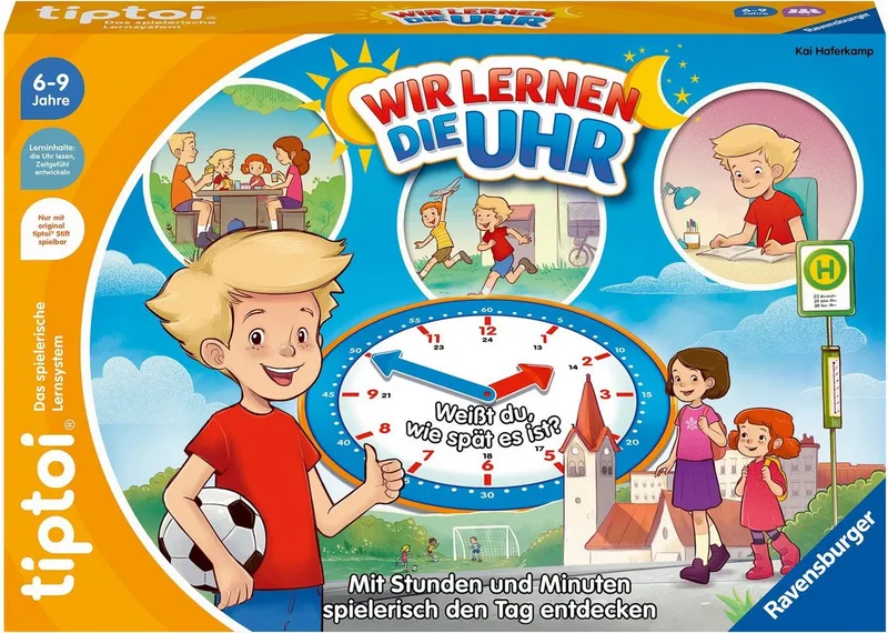Spiel tiptoi® Wir lernen die Uhr, Made in Europe von Ravensburger in Mehrfarbig – Produktfoto 3 von 4