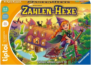 Spiel tiptoi® Zahlen-Hexe, Made in Europe van Ravensburger in Meerkleurig – productfoto 1 van 4